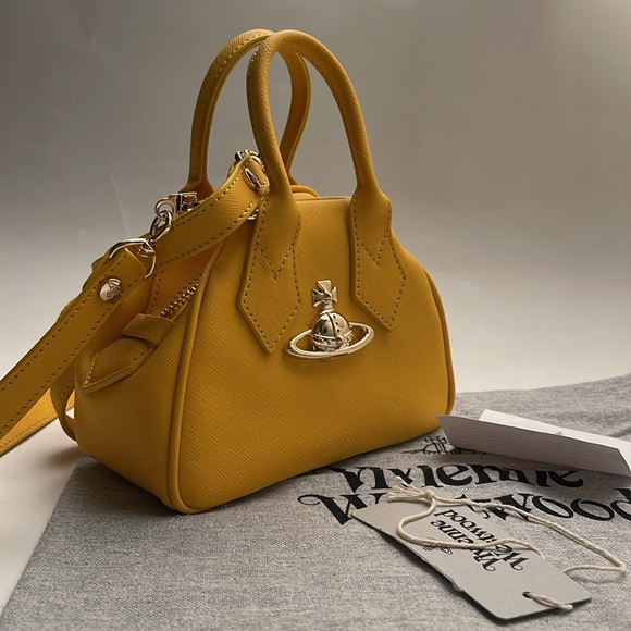 Vivienne Westwood BRAND NEW SAFFIANO MINI YASMIN YELLOW AW23 W Tag - Picture 5 of 17